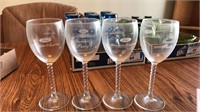 Collection of wine glasses different stems