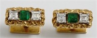 Emerald, diamond & 18K cufflinks by Ruser