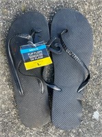 BLACK MENS FLIP FLOP SZ: L - NEW