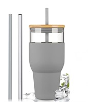 kytffu 32oz Borosilicate Glass Drinking Cup with