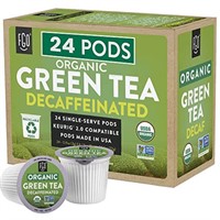 FGO Organic Decaf Green Tea K-Cup Pods - Decaffein