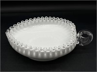 Unmarked Fenton Silver Crest Dish with Handle