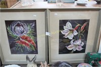 HANDPAINTED FLOWERS FRAMED