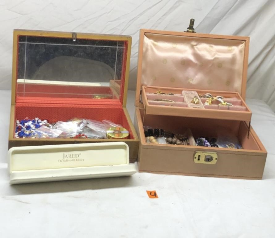 Lot of Jewelry Boxes With Costume Jewelry