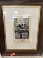 ANTIQUE SIGNED ETCHING C.H. BOUCHER THE LAWYER