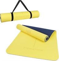 Center Alignment Yoga Mat  Thick  Non-Slip  Large