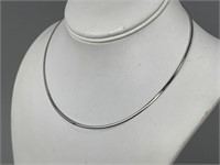 14K White Gold 16'' Reversible Omega Necklace