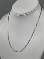 14K White Gold 18'' Square Box Snake Necklace