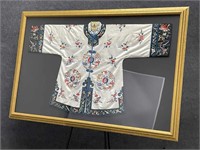 Framed Asian Silk Embroidered Kimono