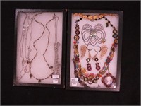 Two containers of jewelry: Sorrelli, rhinestones