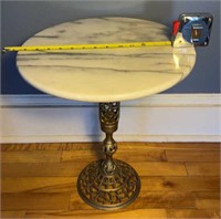 16in marble and metal end table. OFFSITE PU