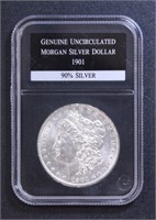 US Coins 1901-O Morgan Dollar in Holder, Circulate