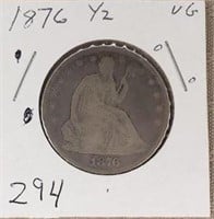 1876  Seated Half Dollar VG