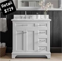 36" Light Gray Sink Bathroom Vanity (read info)