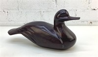 12" heavy wood  carved duck