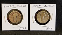 1926 & 1929 Standing Liberty Quarters