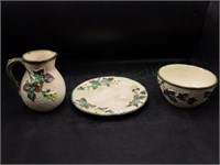 Antique Majolica Blackberries & Leaves Dish Set