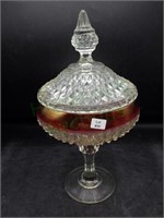 Indiana Glass Diamond Point Pedestal Candy Dish