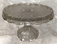 1950's Fostoria Coin Pattern Crystal Cake Stand