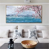 Double  framed wall art pink plum, 50X100cm