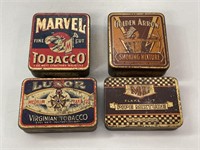 4 Tobacco Tins Inc Luxor, Golden Arrow, Marvel &