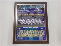 2001 Az Diamondbacks Plaque 16in X 13in