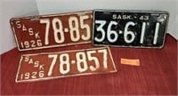 Antique and vintage License Plates. 1926 and 1943