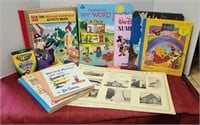 Children's books and historical placemats