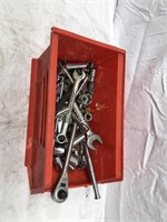 Tray Full Of Wrenches, Sockets And Rachets