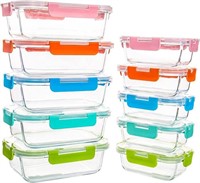 YARYOUNG 10 Pack Glass Food Storage Containers,