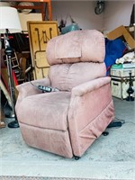 brown fabric  lift chair - some wear