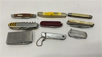 (9) pocket knives, conditions as shown