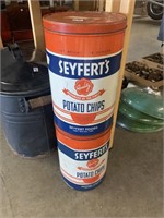 2 SEYFERT'S POTATO CHIP CANS
