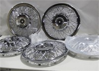 Five 16.5" Spoke Wheel Chrome Hubcaps