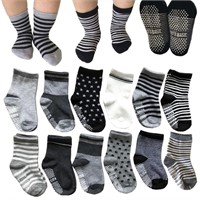 12 Pairs Non Skid Ankle Cotton Socks Toddler Anti