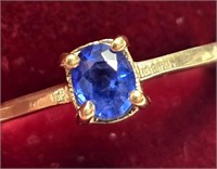 $1800 10K  1.5Cg Blue Diamond Treated 0.5Ct Ring