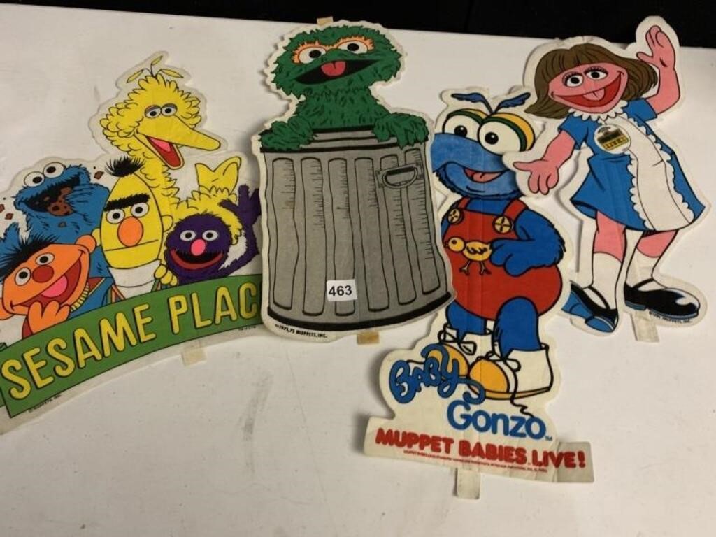 VINTAGE FELT SESAME STREET AND MUPPETS SIGNS FROM
