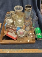 Lot of Glasses, Cups, Dishes, Canning Jars