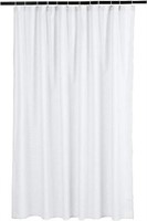 White Waffle Weave Fabric Shower Curtain