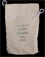 1980 US MINT $1 COINS - $100 FACE DENVER MINT