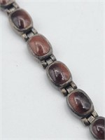 Sterling Natural Stone 7.5in Bracelet 16.5g Tw