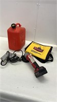 Gas can, drill & Milwaukee sander