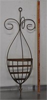 Wrought iron wall hanging basket planter