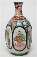 Japanese Meiji Kutani Porcelain Hexagonal Vase