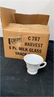 Vintage 8 pc milk glass set in original box
