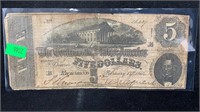 Currency: 1864 $5 Confederate States of America