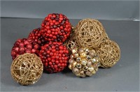 10 Decorative Christmas Balls Red and Gold