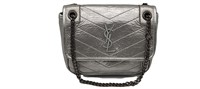 Medium Gray Shoulder Bag with Chain Strap