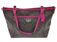 Coach Brown & Cranberry Tote