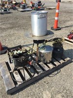 (3) PROPANE BURNERS & POTS